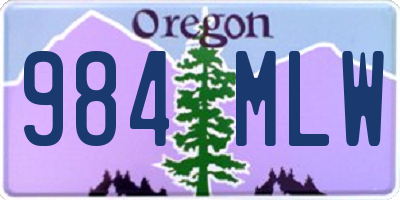 OR license plate 984MLW