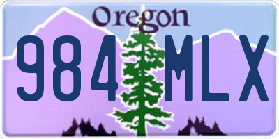 OR license plate 984MLX