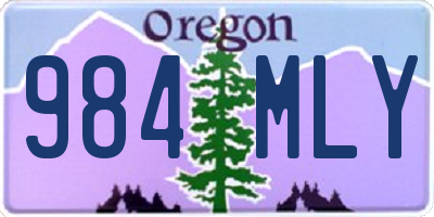 OR license plate 984MLY