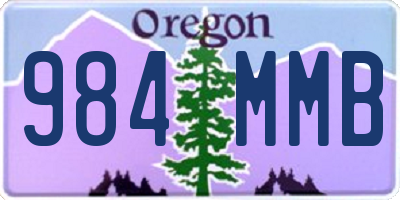 OR license plate 984MMB