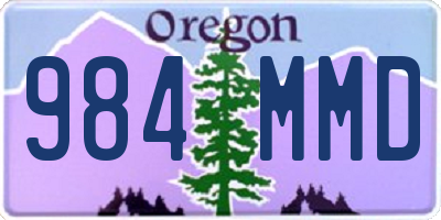 OR license plate 984MMD