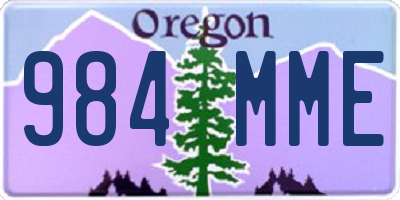 OR license plate 984MME