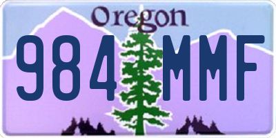 OR license plate 984MMF