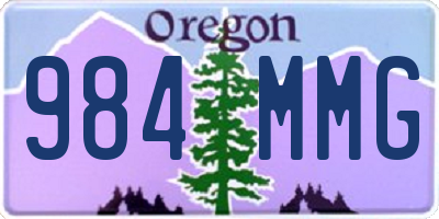 OR license plate 984MMG