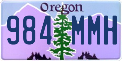 OR license plate 984MMH