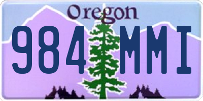 OR license plate 984MMI