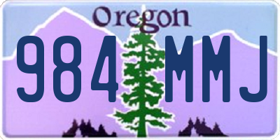 OR license plate 984MMJ