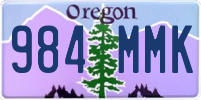 OR license plate 984MMK