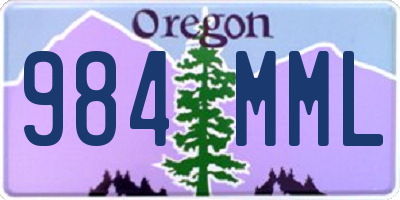 OR license plate 984MML