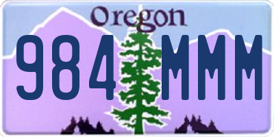 OR license plate 984MMM