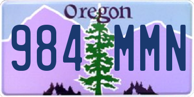 OR license plate 984MMN