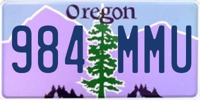 OR license plate 984MMU