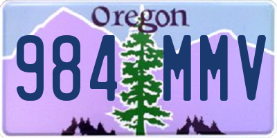 OR license plate 984MMV