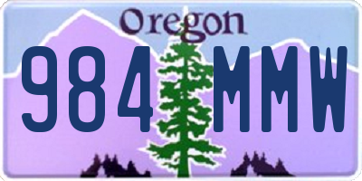 OR license plate 984MMW