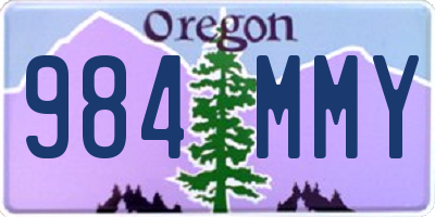 OR license plate 984MMY