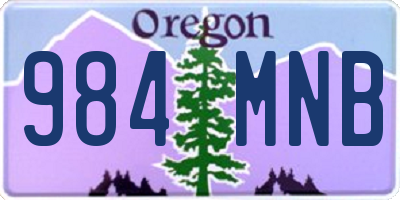 OR license plate 984MNB