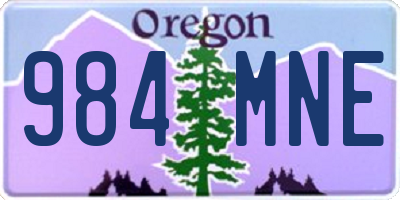 OR license plate 984MNE