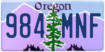 OR license plate 984MNF