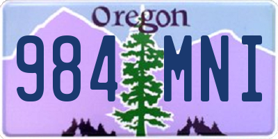 OR license plate 984MNI