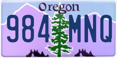 OR license plate 984MNQ