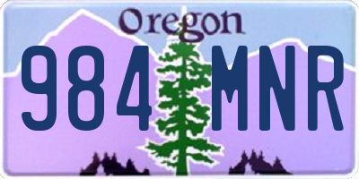 OR license plate 984MNR