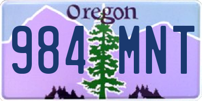 OR license plate 984MNT