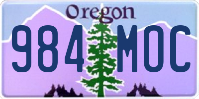 OR license plate 984MOC