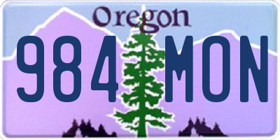 OR license plate 984MON