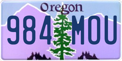 OR license plate 984MOU