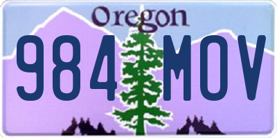 OR license plate 984MOV