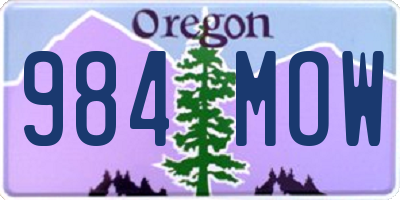 OR license plate 984MOW