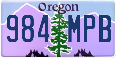 OR license plate 984MPB