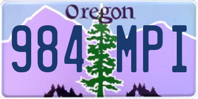 OR license plate 984MPI