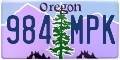 OR license plate 984MPK