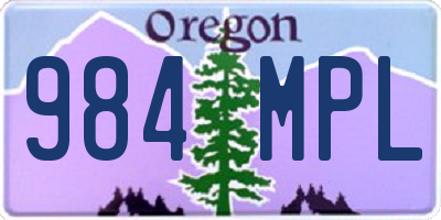 OR license plate 984MPL