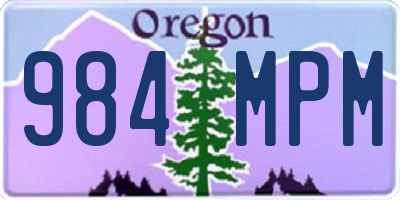 OR license plate 984MPM