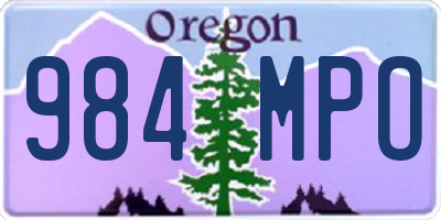 OR license plate 984MPO