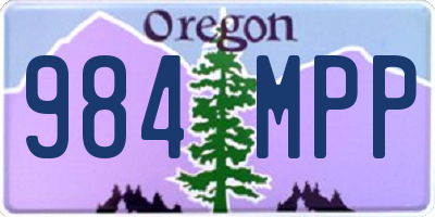 OR license plate 984MPP