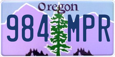 OR license plate 984MPR