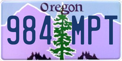 OR license plate 984MPT