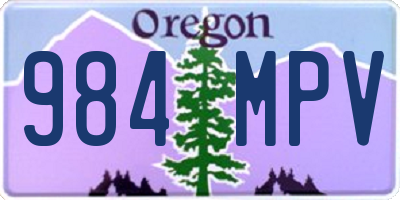 OR license plate 984MPV