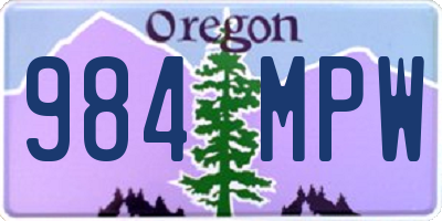 OR license plate 984MPW