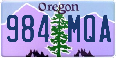 OR license plate 984MQA
