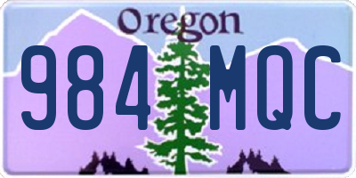 OR license plate 984MQC