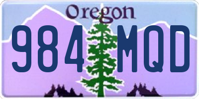 OR license plate 984MQD