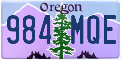 OR license plate 984MQE