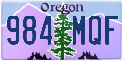 OR license plate 984MQF
