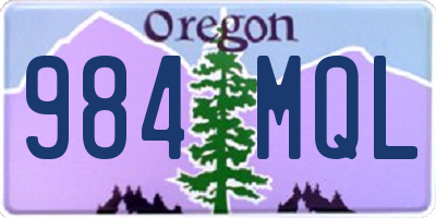 OR license plate 984MQL
