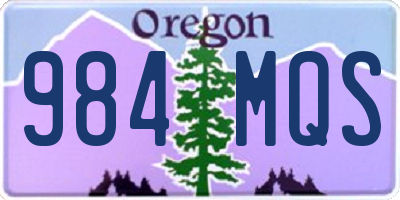 OR license plate 984MQS