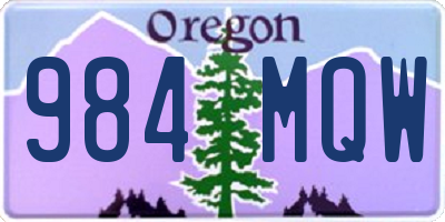 OR license plate 984MQW